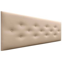 dhome cabecero de polipiel con 3 hileras intercaladas de botones cabezal tapizado cama lujo champan 160cm