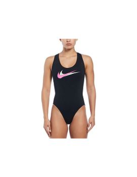 Bañador de Natación Nike Multi Logo Mujer Negro