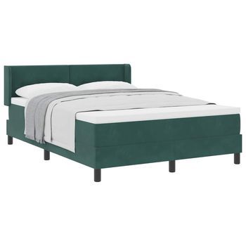 Cama Tipo Box Spring Verde Oscuro 200 X 140 Cm Terciopelo Vidaxl