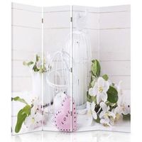 biombo vintage birdcage - separador de ambientes cm 145x180 4 paneles