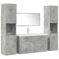 set muebles de bano 5 piezas madera ingenieria gris hormigon vidaxl