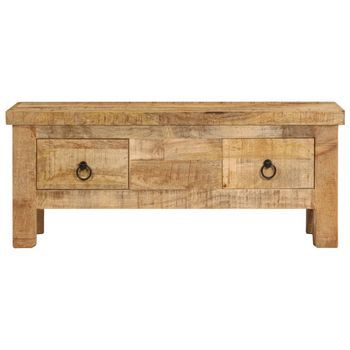 Mesa De Café | Mesa De Centro De Madera Maciza De Mango 90x45x35 Cm