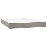 colchon de muelles ensacados firmeza media terciopelo gris claro 140x220x20cm vidaxl