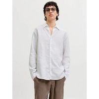 jack  jones camisa manga larga 12293563 lawrence linen-bright white para hombre