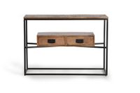 consola de estilo industrial en madera de mango y toques en metal
