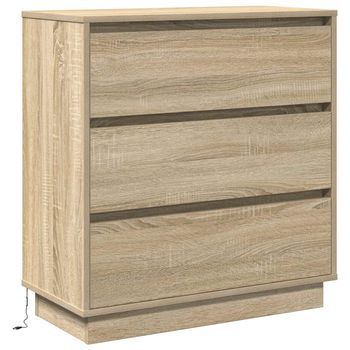 Armario De Noche Roble Sonoma 71 X 34,5 X 75 Cm Vidaxl