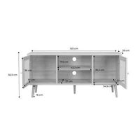 mueble tv de cana trenzada 120cm madera oscura