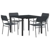 juego de muebles de exterior 5 uds gris antracita acero vidaxl