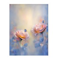cuadro con rosas y mariposas en pvc  multicolor 60x80 cm