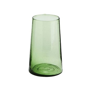 Vaso de agua grande de cristal verde
