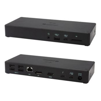 Estación de acoplamiento i-tec Thunderbolt 3 Triple Display 96W SD Kensington Negro