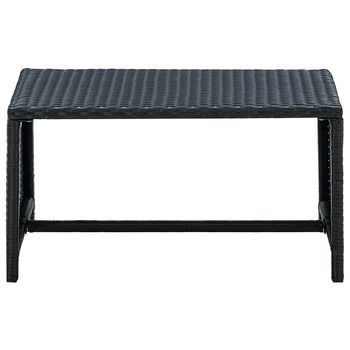 Mesa De Centro 70x40x38 Cm Ratán - Negro