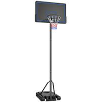 sportnow canasta de baloncesto de pie con altura ajustable de 135 a 305 m con ruedas base de lastre y bolsa de arena azul