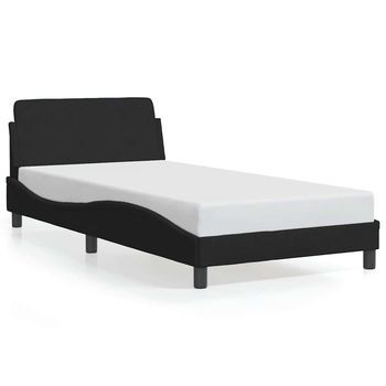 Estructura De Cama Dover Terciopelo Negro 100x200 Cm Vidaxl