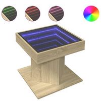 mesa de centro y led madera ingenieria roble sonoma 50x50x45 cm vidaxl