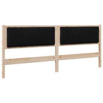 Cabecero，panel De Cabecero Tapizado Marrón 200 Cm Madera De Pino Macizo