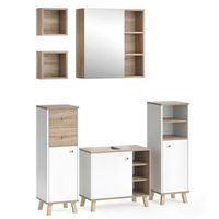 conjunto de muebles de bano senyo 5 partes con estantes vicco