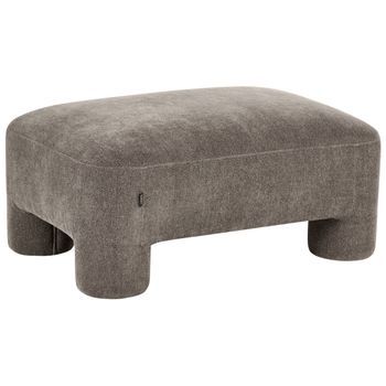 Otomana Tapizado De Tela Con Textura Aterciopelada Patas Cilíndricas Estilo Orgánico Marrón Hogbo