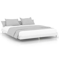estructura de cama madera de ingenieria blanco brillo 140x200cm vidaxl