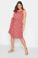 yours vestido corto sin mangas rosa de flores  mujer curvy y tallas grandes yours