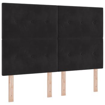 Cama Box Spring Led Con Cabecera Negro 140 X 190 Cm Terciopelo Vidaxl