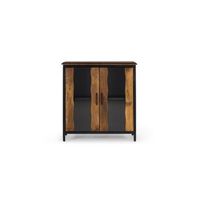 aparador de madera de mango y metal negro