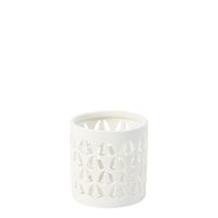 portavelas decorativo de ceramica blanco h7