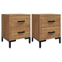 mesitas de noche 2 uds madera maciza de pino 36x30x45 cm vidaxl