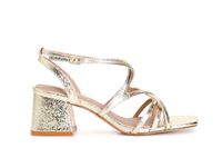 sandalias efecto metalizado con cruce light gold