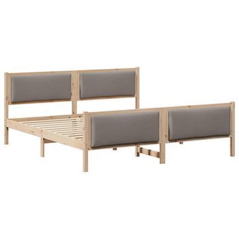 Estructura De Cama Con Cabecera Taupé 180 X 200 Cm Tela Vidaxl