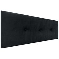 dhome cabecero de terciopelo liso con botones 150x60 camas 150160 - negro