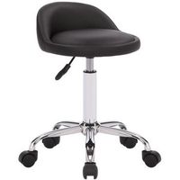 taburete con ruedas teramo simil cuero negro 43x36x56 cm clp