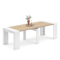 mesa consola extensible 50-235x90 cm denis blanco artik blanco mate - roble canadian 51 x 78 x 90 cm