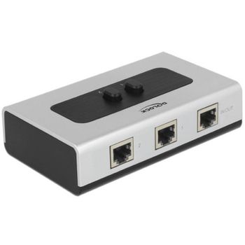 Conmutador DeLOCK RJ-45 3 puertos 1000 Mbit/s Negro Gris