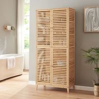 armario de bano raurgela 180x80x40 cm bambu encasa