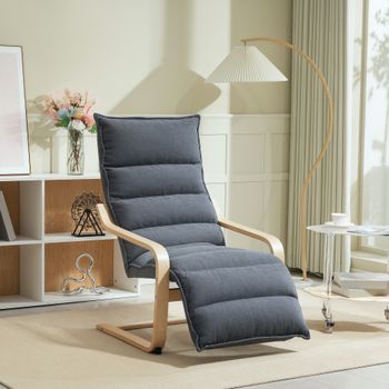 Sillón De Salón De Terciopelo Madera Homcom 67x93x105 Cm-gris Oscuro