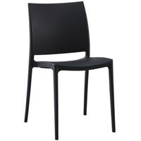 silla de jardin meton plastico negro 49x42x81 cm clp
