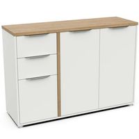 aparador salon acces  3p roble hamilton y blanco mate 161 cm