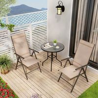 juego de 1 silla de comedor plegable para patio silla exterior con respaldo alto ajustable reclinable para jardin piscina camping marron cfw78241