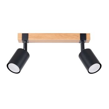 Regleta domovi negro, 2 luces