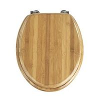 wenko tapa de wc bambus - sujecion de metal- cromo bambu 345 x 415 cm marron oscuro