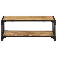 mesa de cafe - mesa de centro de madera maciza de mango rugosa 90x45x35 cm