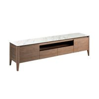 mueble tv nogal con tapa de cristal imitacion marmol angel cerda 3083 200x45x51