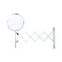 espejo de maquillaje de metal vidrio o 19 cm brazo extensible plateado yvelines