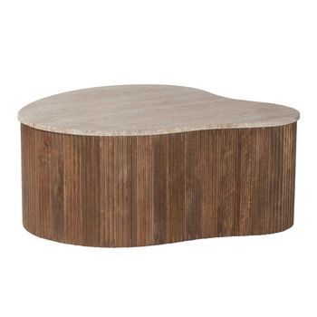 Mesa Baja De Madera Maciza Colección Delhi 80cm - Estilo Étnico Y Diseño
