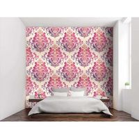 fotomural vinilo zen hojas romanas fucsia 350 x 250 cm