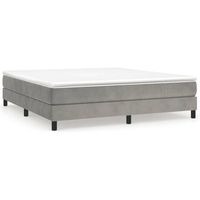 cama tapizada 203x160x25 cm contrachapado madera procesada - gris