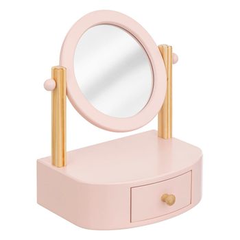 Tocador infantil rosa con espejo