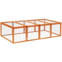 pawhut jaula para conejos plegable interior exterior con 2 puertas superiores 181x100x48 cm madera maciza pino   aosom espana