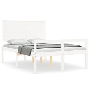 Cama Para Personas Mayores Con Cabecero Madera Maciza Blanco Vidaxl